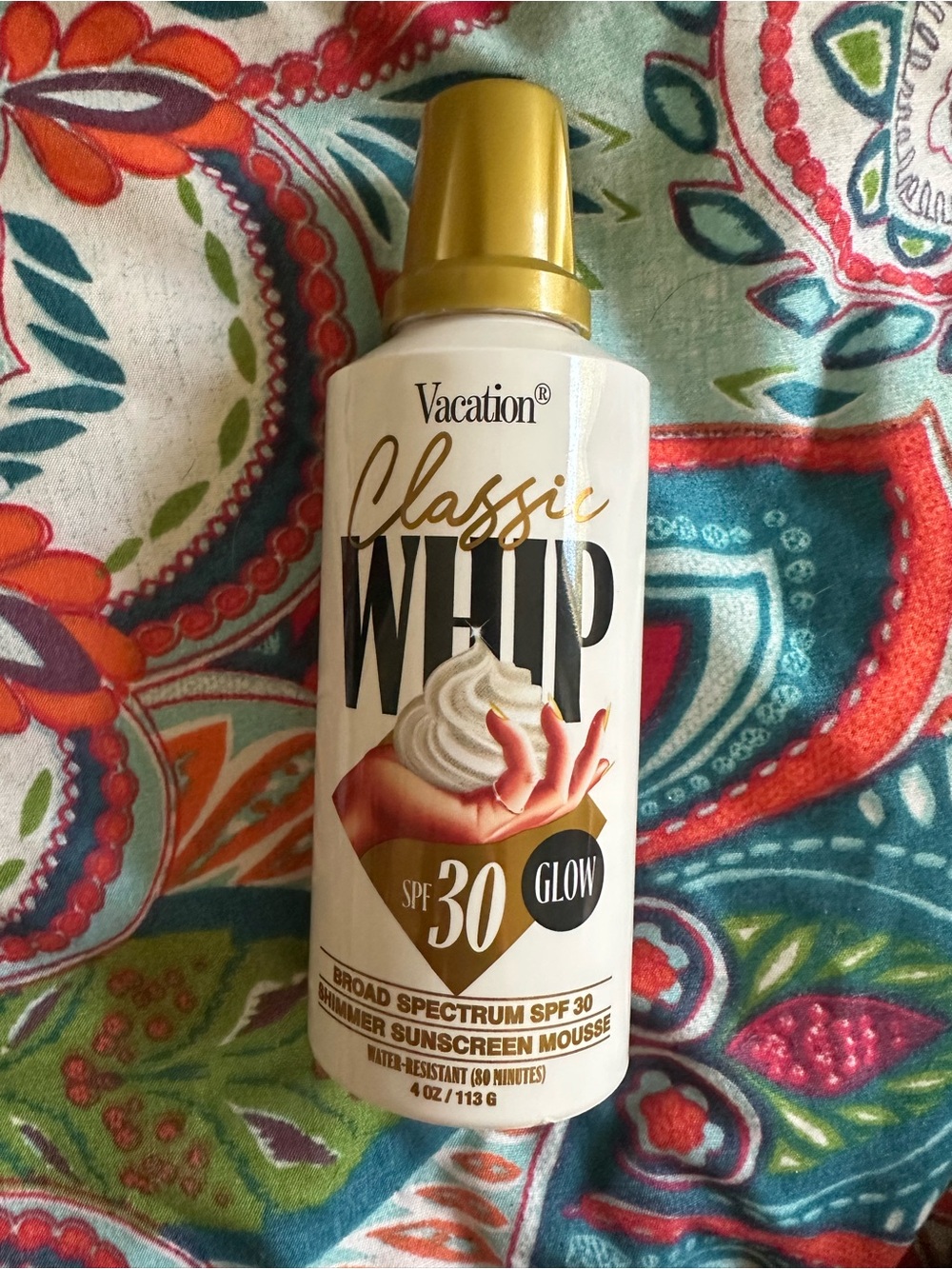 Vacation Classic Whip SPF 30 Glow Sunscreen Mousse - White